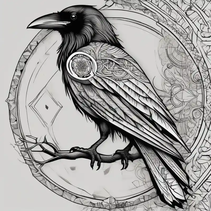 sketch style Raven Tattoo Ideas in 2025 about left arm tattoo of a raven on a branch surrounded by mandala hello kitty tattoo and left arm tattoo of a raven on a branch surrounded by mandala hello kitty tattoo